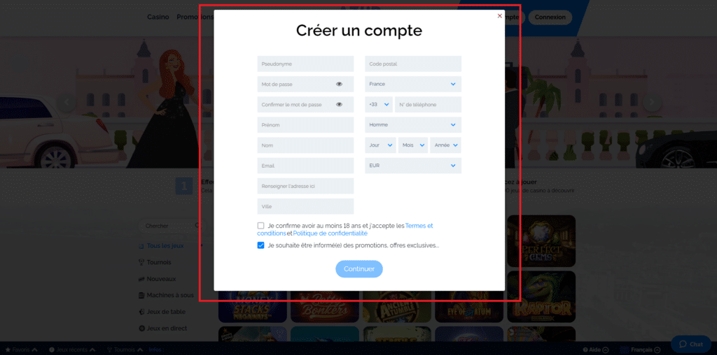 inscription azur