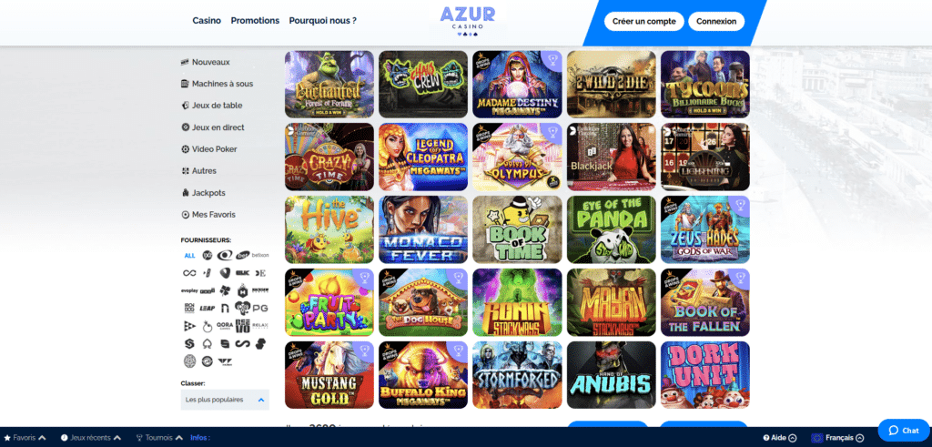 jeux azur casino