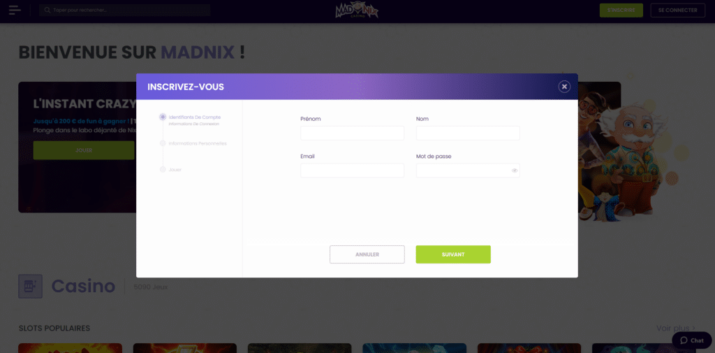 Madnix Casino 10 S'inscrire madnix