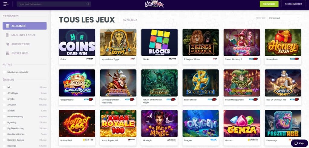 jeux madnix casino