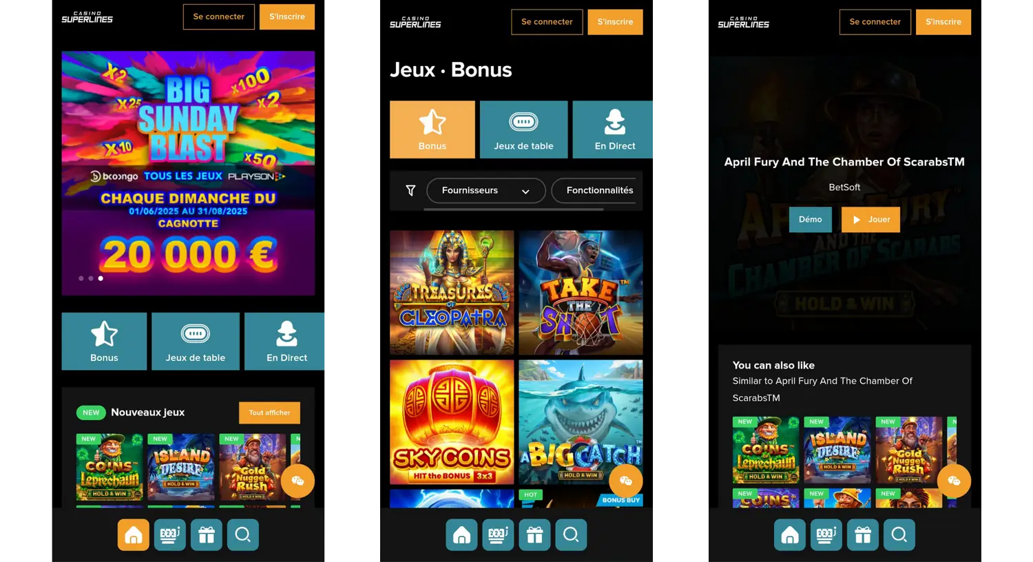 superlines sur mobile