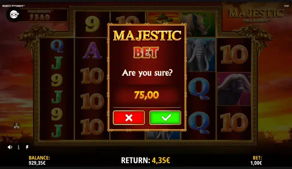 Majestic Megaways 6 Majestic Megaways : free spins
