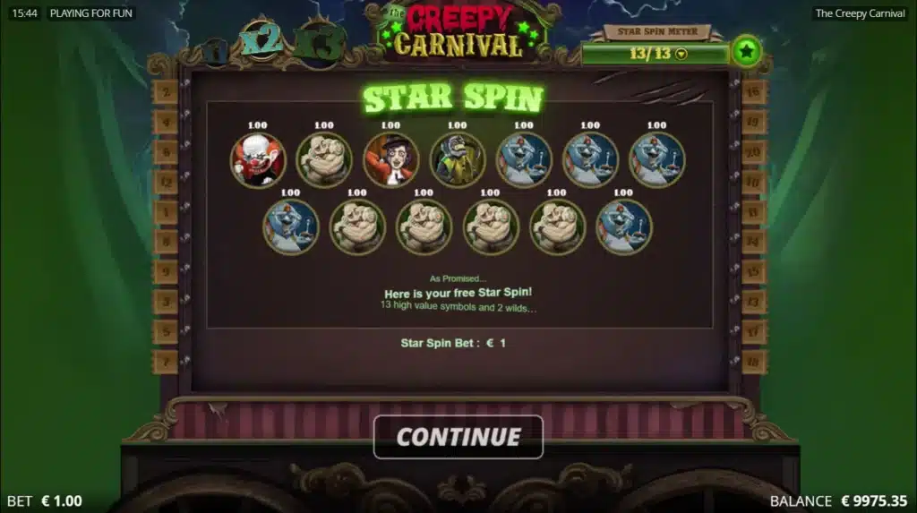 The Creepy Carnival 6 The Creepy Carnival : star spins