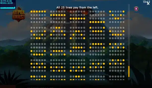 Hyper Burst 5 Hyper Burst : lignes de paiement