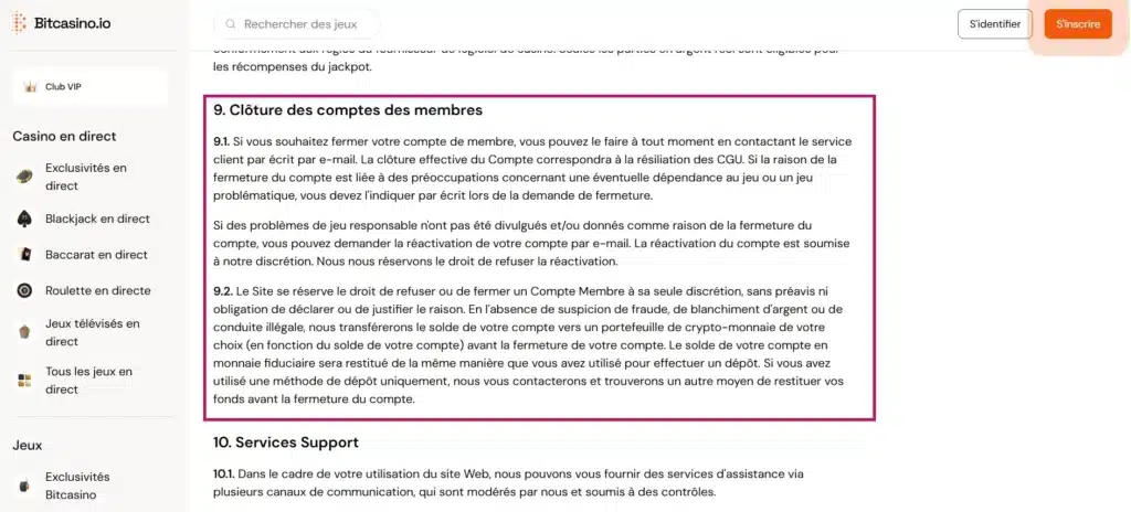 Notre Avis sur Bitcasino 14 Fermer son compte Bitcasino