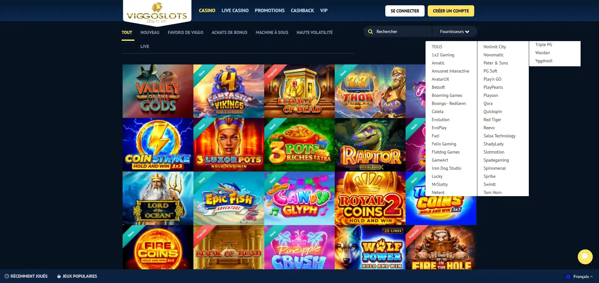 Notre Avis sur Viggoslots 4 fournisseurs sur viggoslots