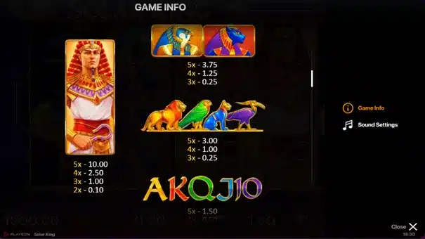 Solar King Machine | Le soleil révèle vos trésors cachés 3 Solar King Machine : symboles