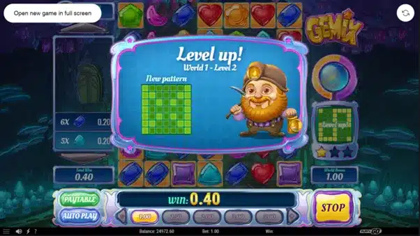 Gemix slot : progression