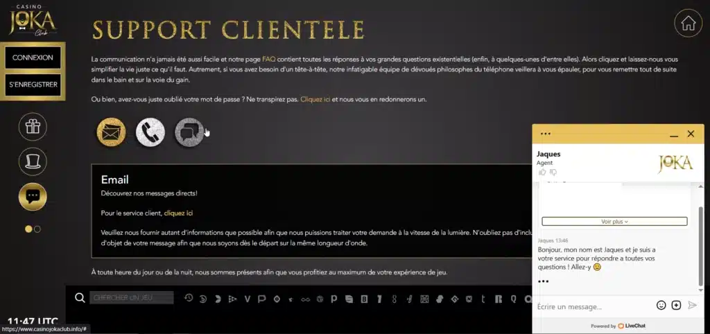 Notre Avis sur Casino Joka : Guide complet et analyse du casino 22 Le support client de Joka Casino