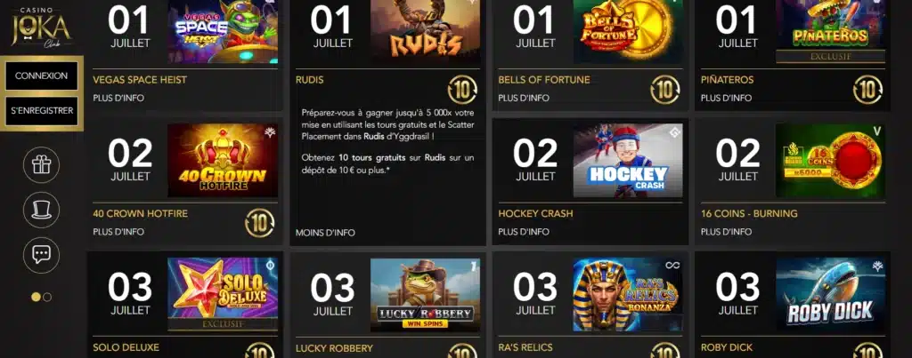 Notre Avis sur Casino Joka : Guide complet et analyse du casino 5 Les nouveaux jeux mis à l'honneur