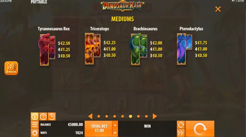 Dinosaur Rage 4 Dinosaur Rage: symboles