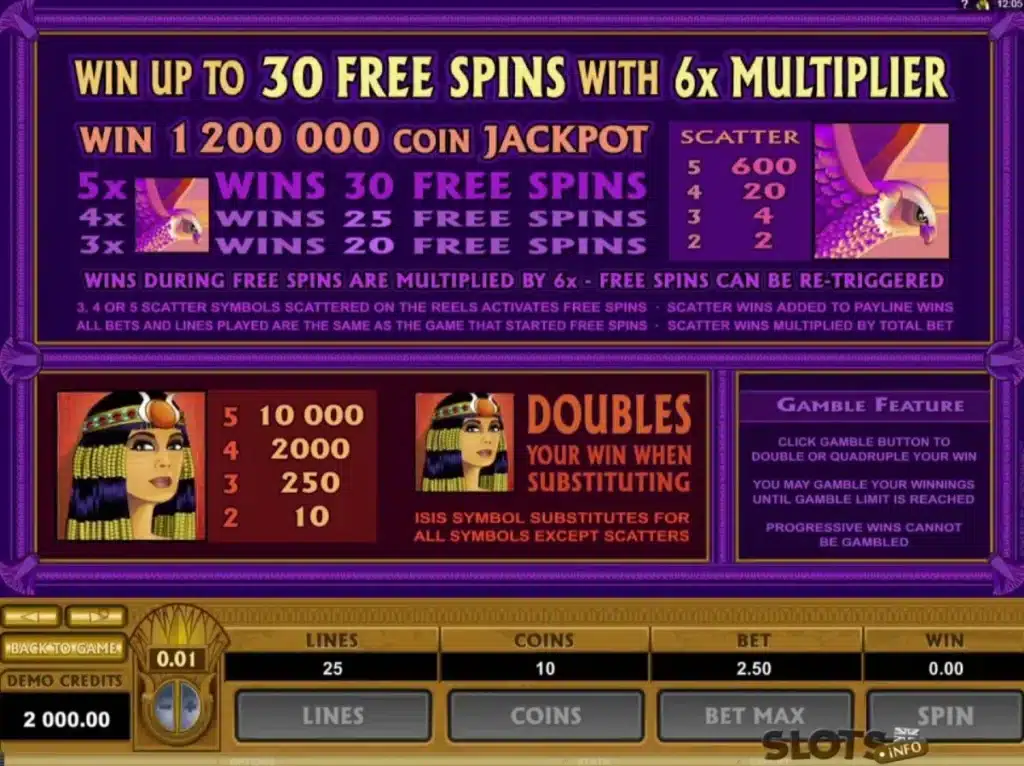 Mega Moolah Isis 4 Mega Moolah Isis : free spin