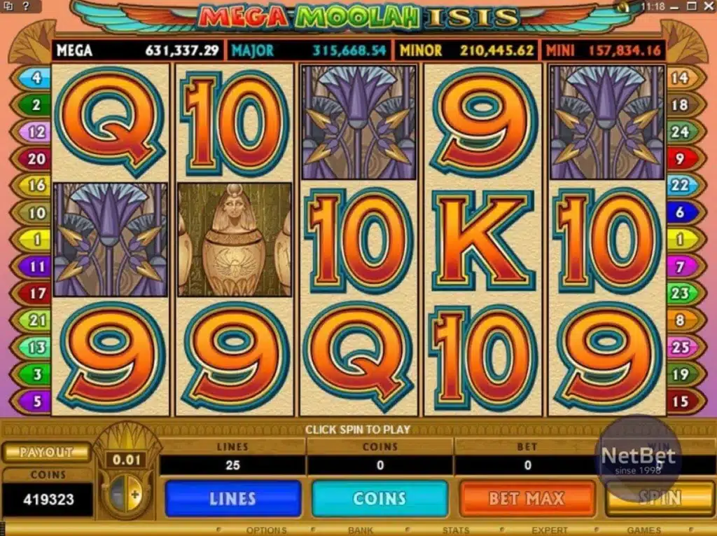 Mega Moolah Isis 3 Mega Moolah Isis : symboles