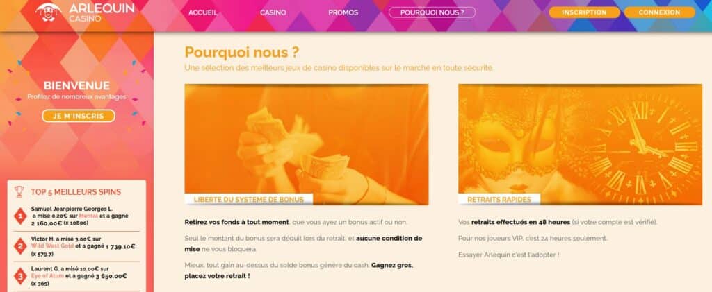 Fiabilité Arlequin Casino