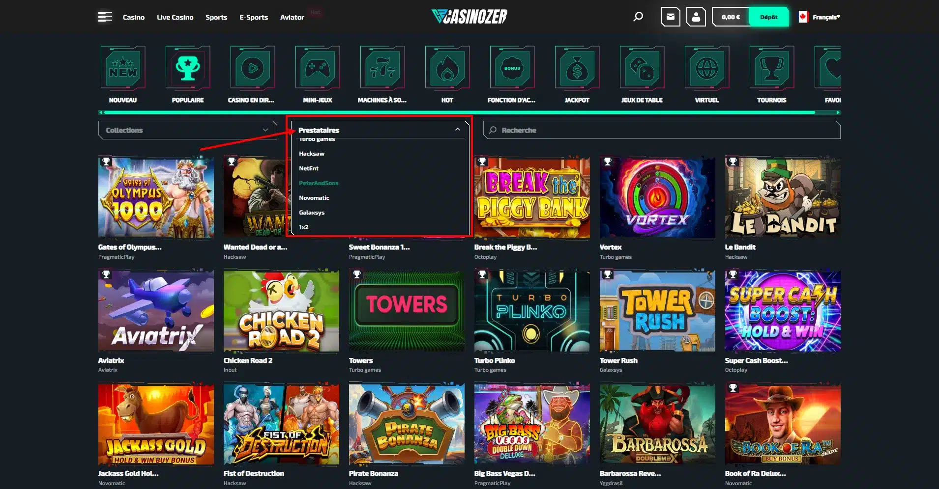 Casinozer : Notre Avis 5 fournisseurs casinozer