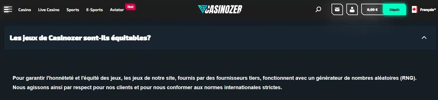 Casinozer : Notre Avis 10 rng sur casinozer