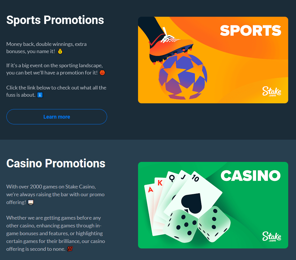Bonus et promotions de Stake Casino
