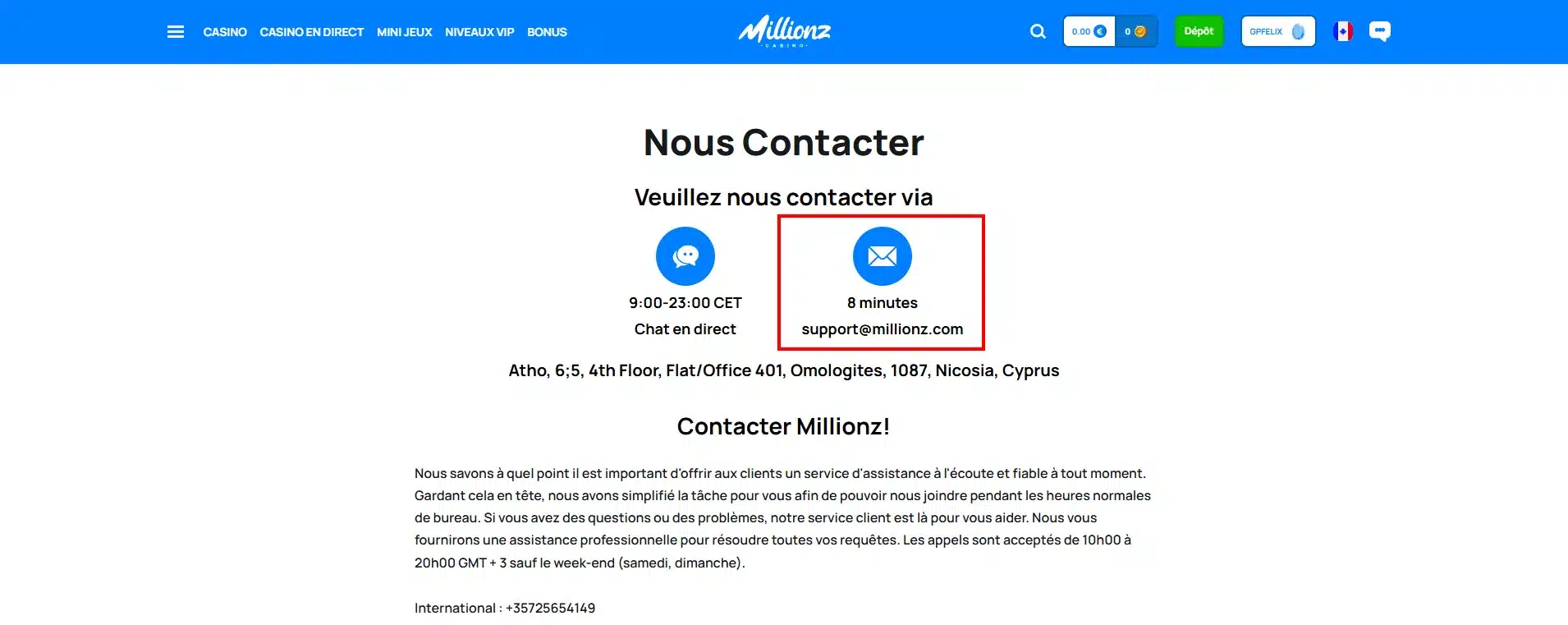 fermeture de compte sur millionz