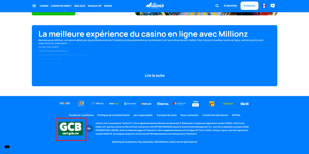 millionz licence de jeux