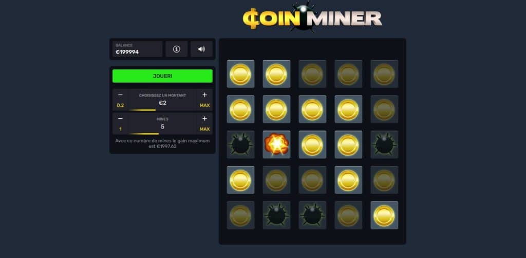 Coin Miner gameplay bombe