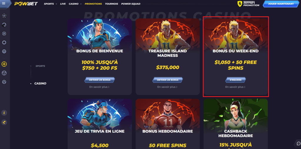 Powbet Casino 2 bonus powbet week-end