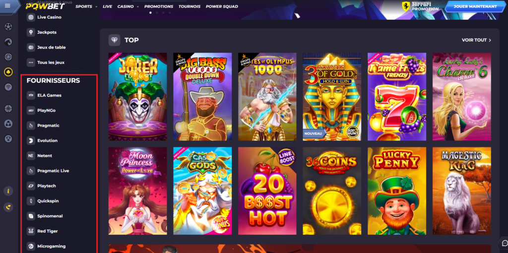 Powbet Casino 7 powbet fournisseurs