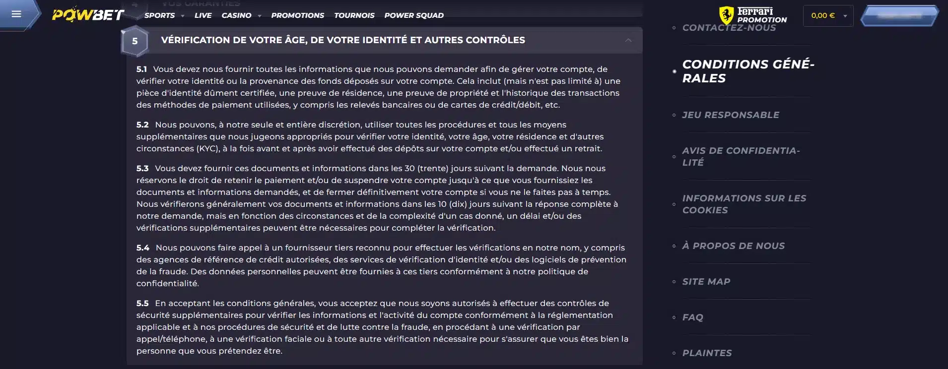 Powbet Casino 16 procédure kyc sur powbet casino