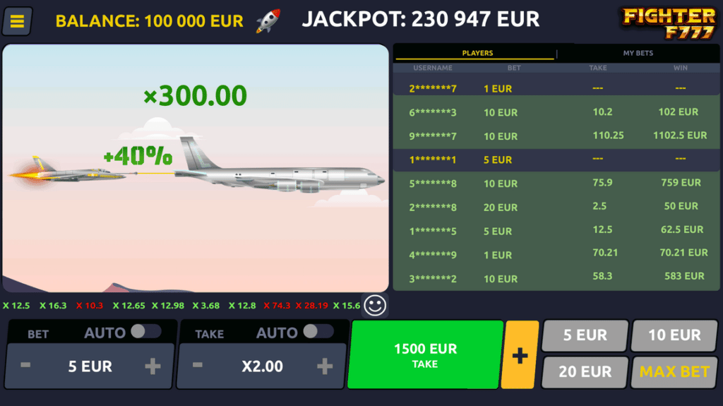 f777 fighter jackpot bonus