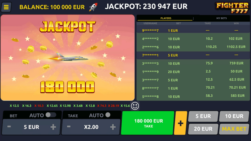 F777 Fighter jackpot win