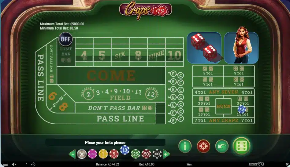 high point craps sur first person craps de play'n go