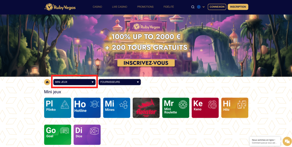 mini jeu ruby vegas