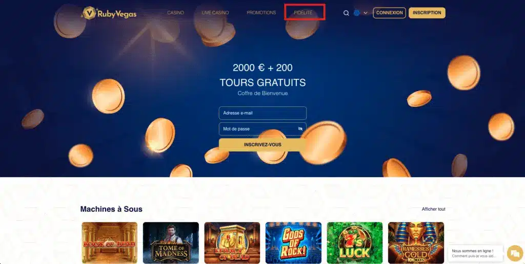 Notre avis sur Ruby Vegas 5 programme-fidelite