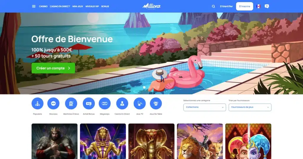 offre de bienvenue sur millionz casino