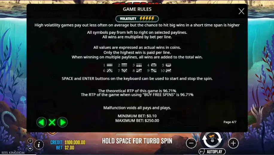 Big Bass Splash 5 Big Bass Splash : lignes de paiement