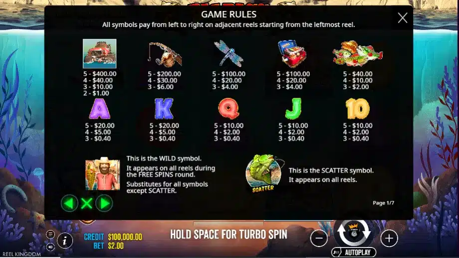 Big Bass Splash 3 Big Bass Splash : symboles