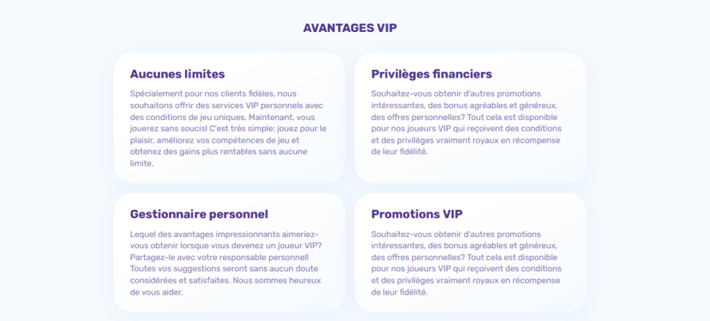 avantages vip slotspalace