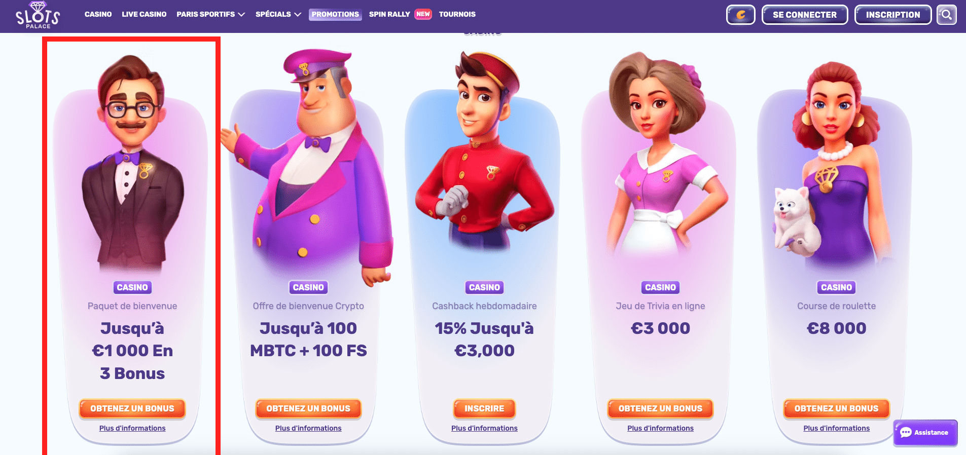 SlotsPalace Casino Avis | Test & Bonus 1000 € + 50 FS