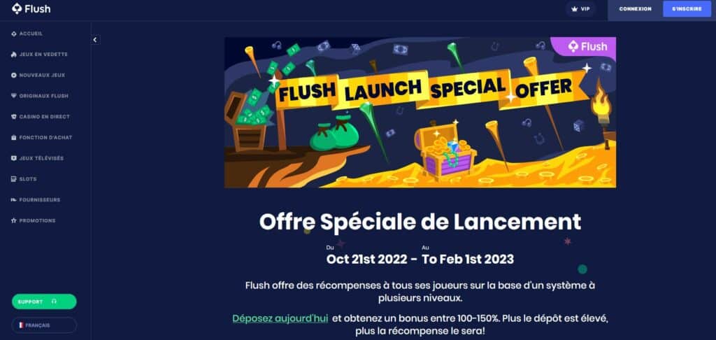 bonus bienvenue Flush casino