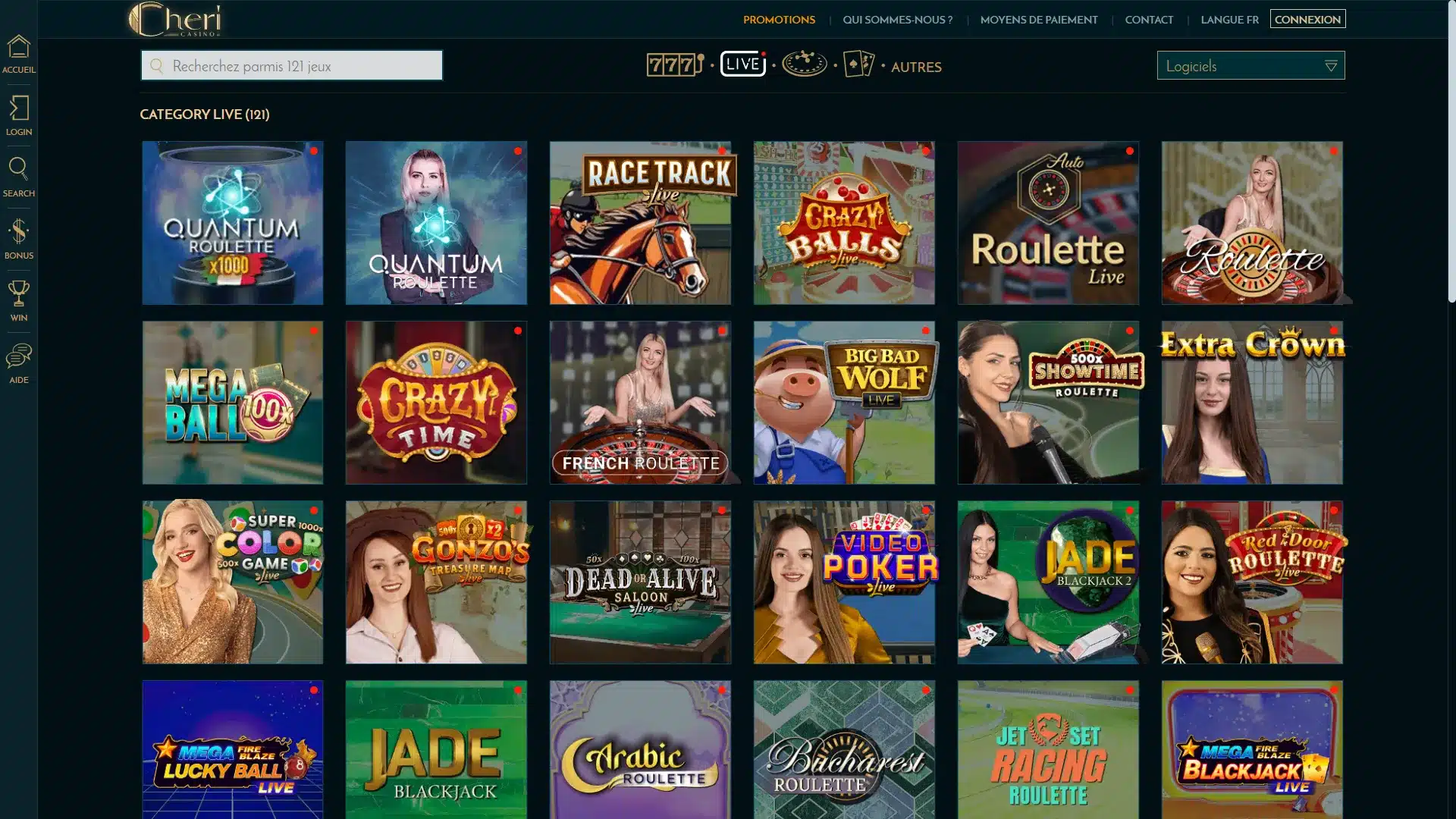 Notre Avis sur Cheri Casino 8 jeux en direct sur cheri casino