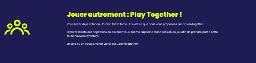 play together fonctionnalité