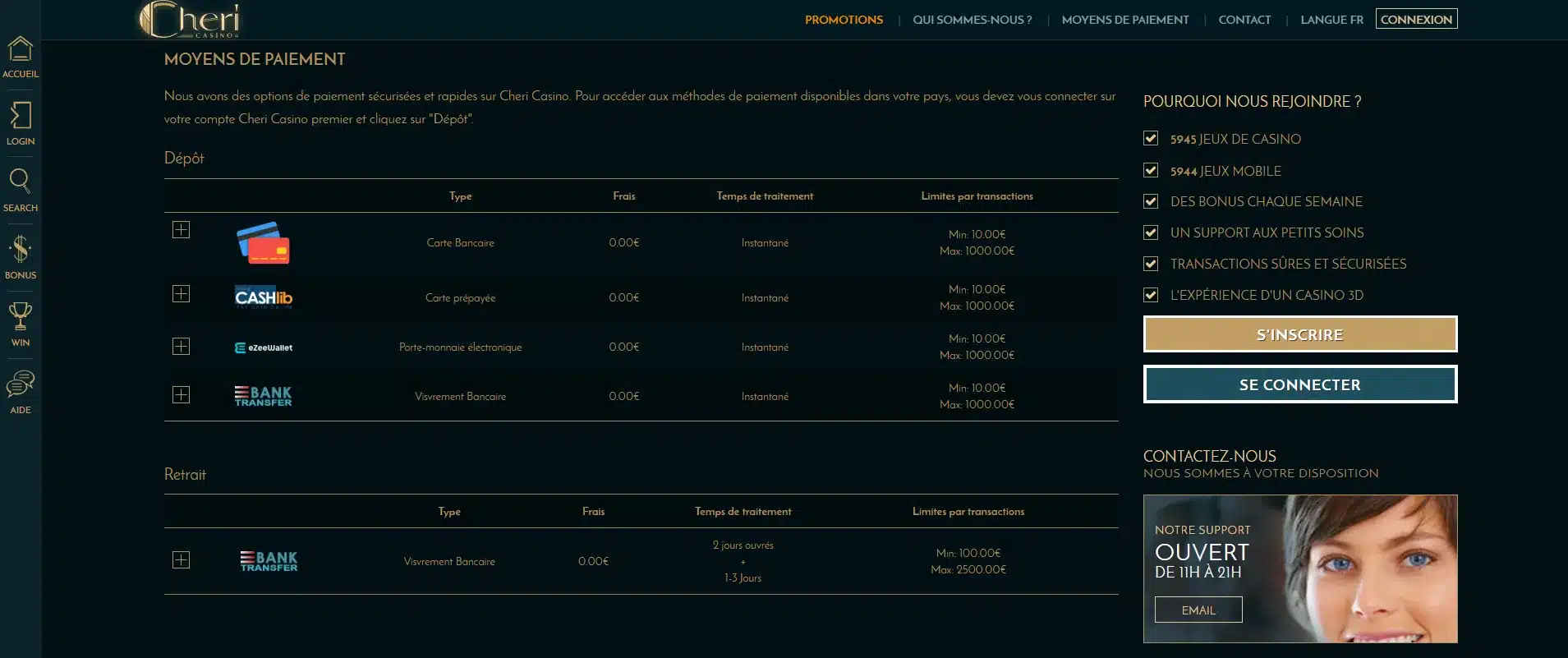 Notre Avis sur Cheri Casino 13 sécurité des transactions sur cheri casino