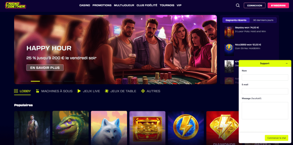 support client casino together