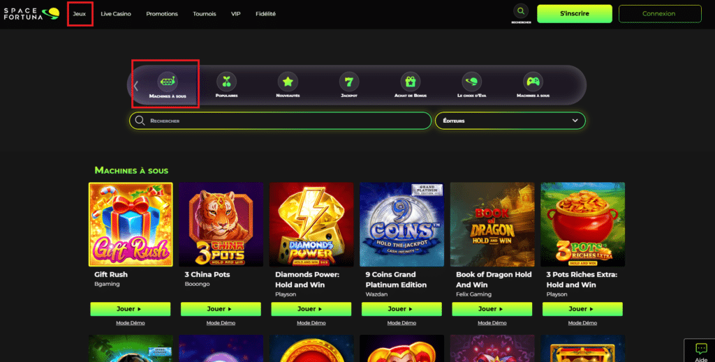 machine a sous slots palace