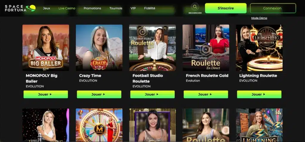 Jeux en Direct Space Fortuna