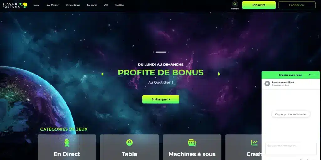 Notre Avis sur Space Fortuna 19 space fortuna support