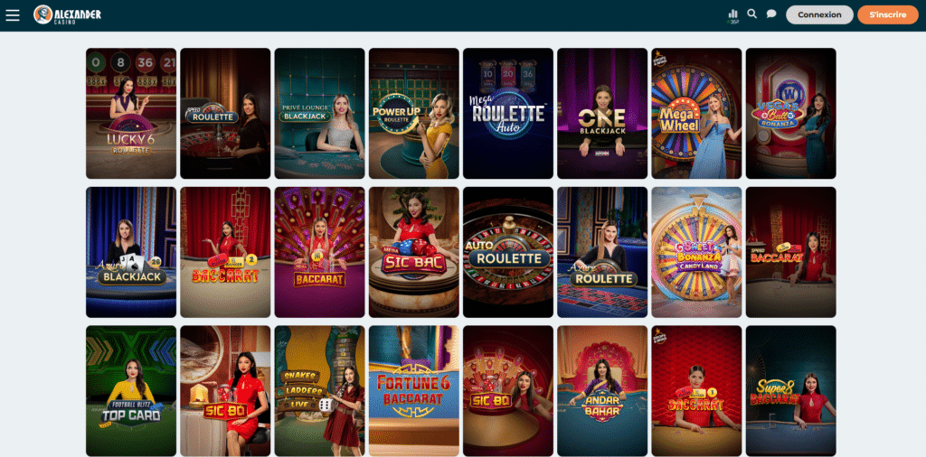 Alexander Casino 4 Jeux en direct Alexander Casino