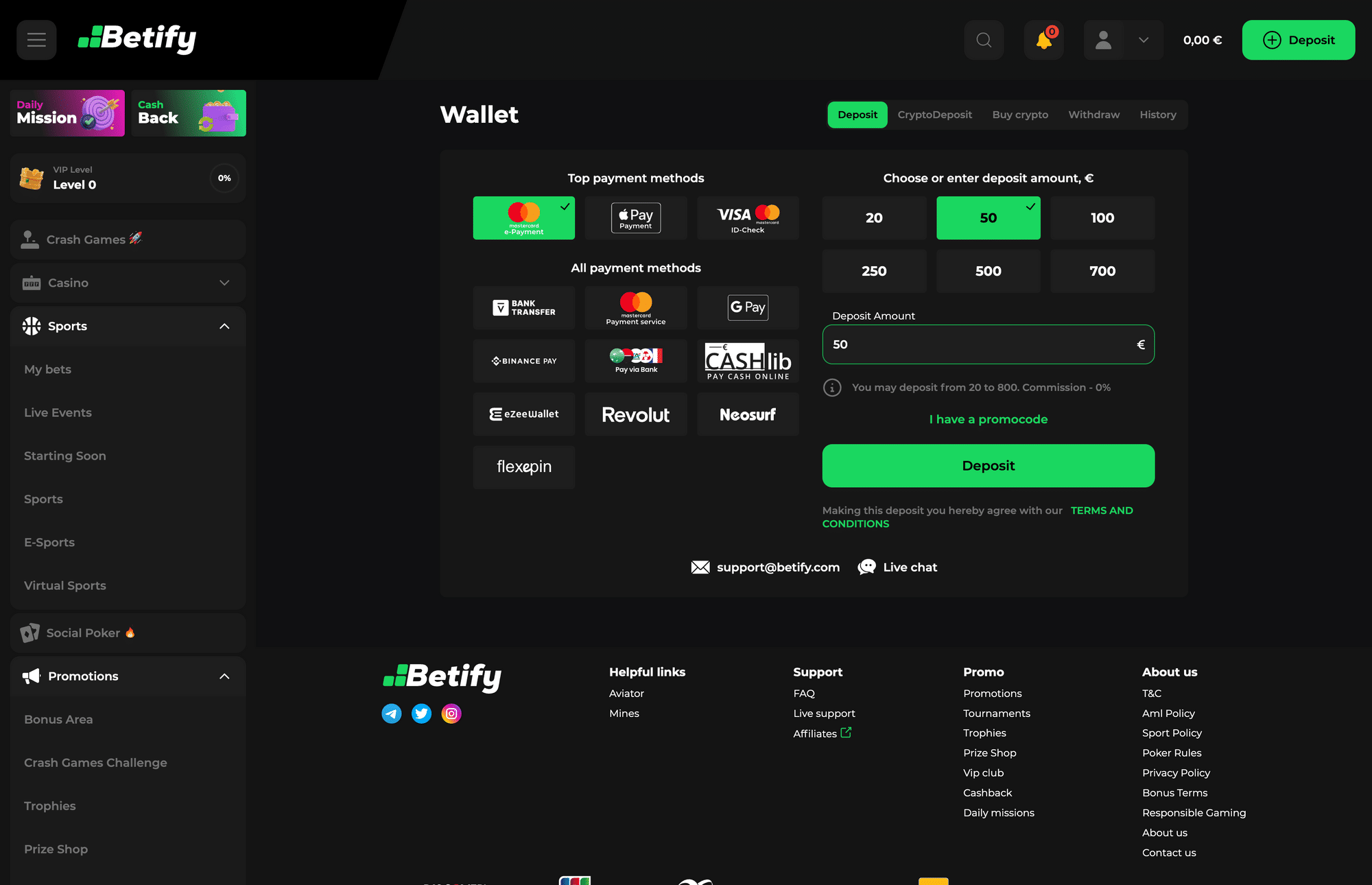 betify casino