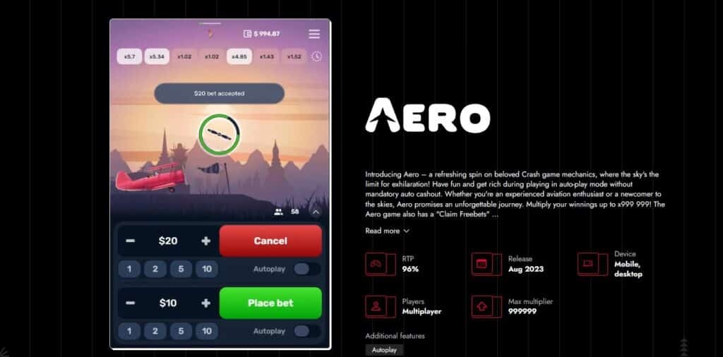 jeu aero casino