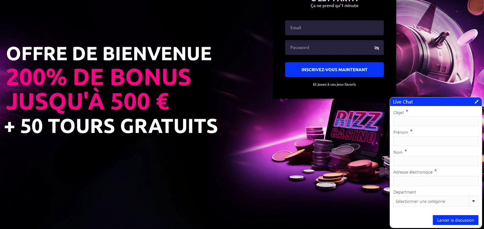 Rizz Casino Avis | Test & Bonus 20 00€ + 12FS Sans Dépôt