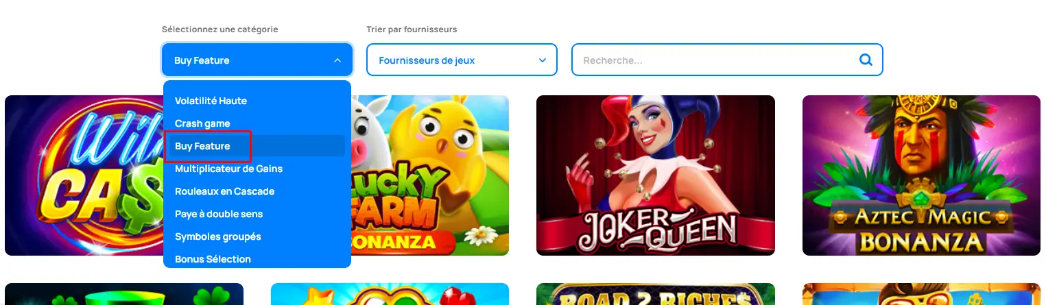 recherche jeux avec achat de bonus